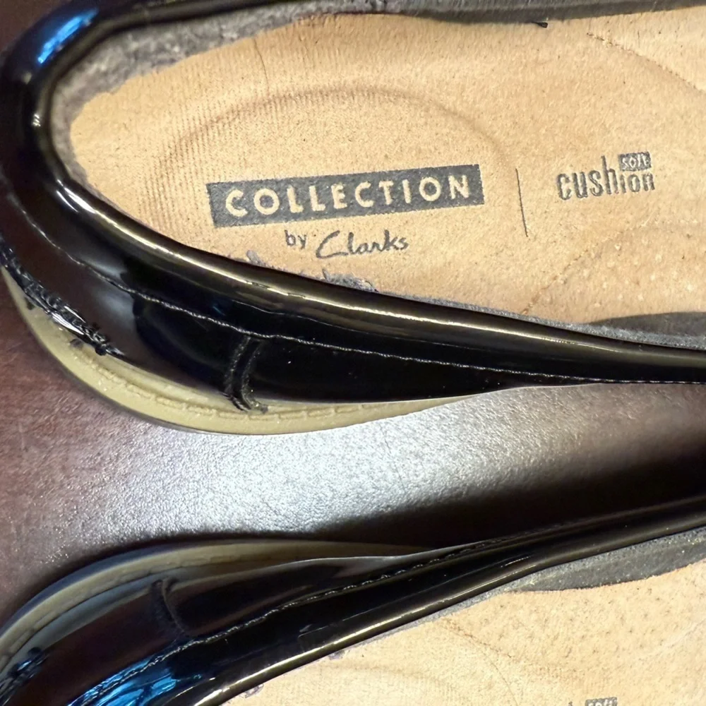 Clarks Black Patent Leather Flats